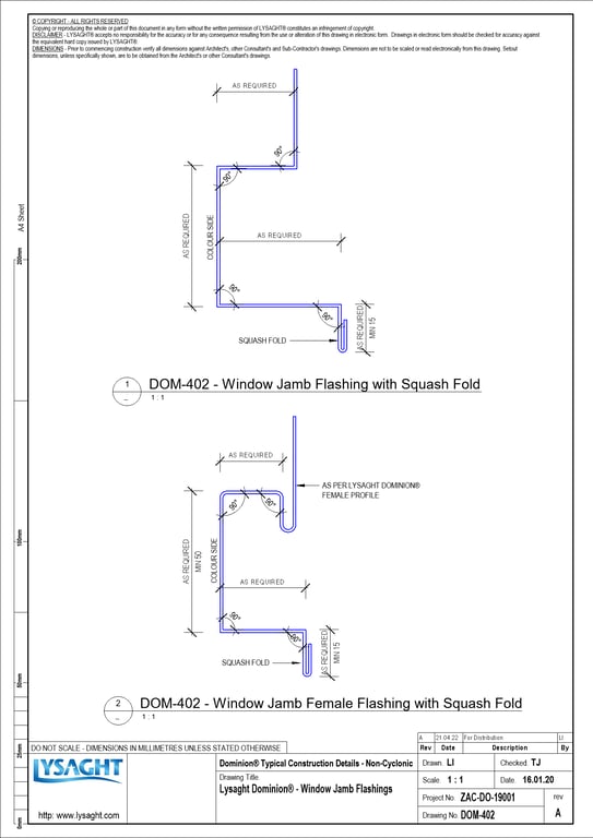  Image of DOM-402 - Lysaght Dominion® - Window Jamb Flashings