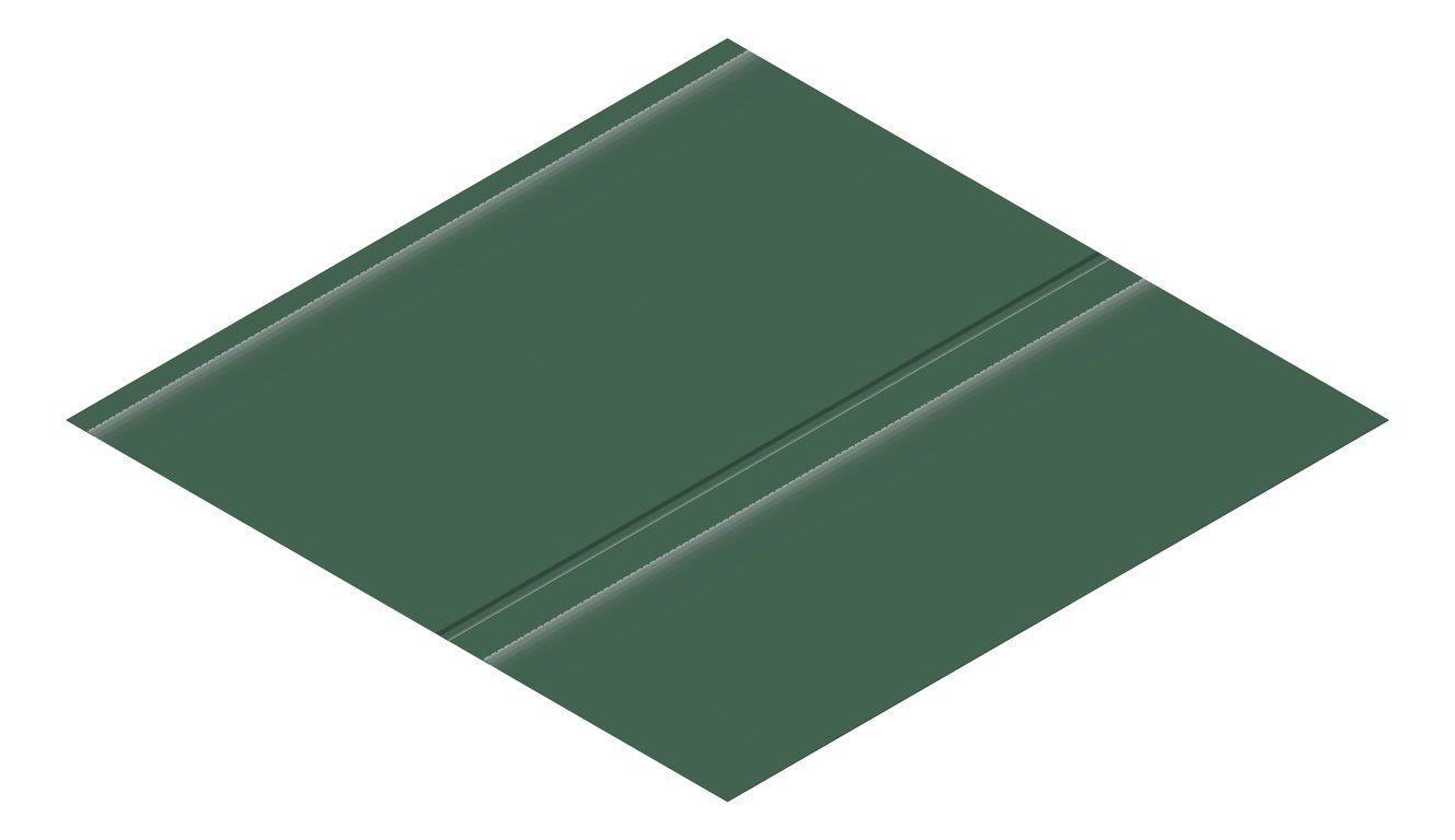 3D Presentation Image of Metal SheetCladding Lysaght Zenith Dominion485 CottageGreen