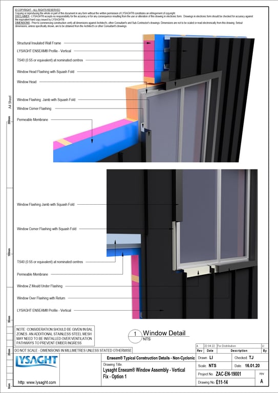 Navigate to E11-14 - Lysaght Enseam® Window Assembly - Vertical Fix - Option 1