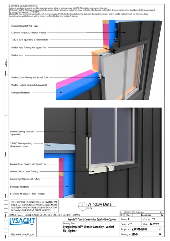 Navigate to I11-14 - Lysaght Imperial™ Window Assembly - Vertical Fix - Option 1
