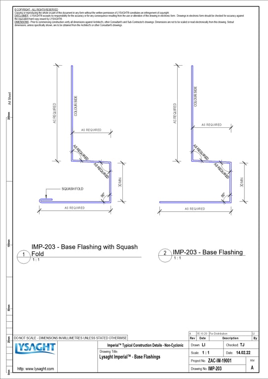 Navigate to IMP-203 - Lysaght Imperial™ - Base Flashings