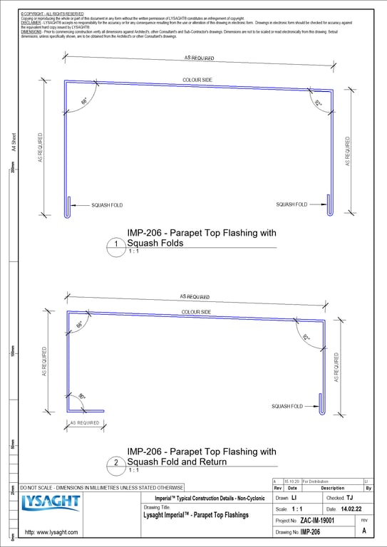  Image of IMP-206 - Lysaght Imperial™ - Parapet Top Flashings