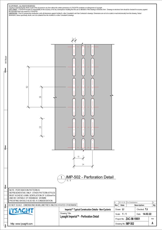  Image of IMP-502 - Lysaght Imperial™ - Perforation Detail