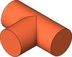 3D Shaded Image of CapillaryFitting TeeEqual MMKembla Copper