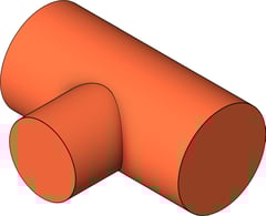3D Shaded Image of CapillaryFitting TeeReducing MMKembla Copper