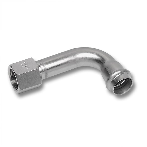 KemPress_SS_Female_Threaded_90_Deg_Bend.jpg Image of KemPress Bend MMKembla Stainless FemaleBSPT-RThread