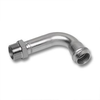 KemPress_SS_Male_Threaded_90_Deg_Bend.jpg Image of KemPress Bend MMKembla Stainless MaleBSPP-RpThread