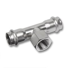 KemPress_SS_Tee_Threaded.jpg Image of KemPress ThreadedTeeJunction MMKembla Stainless FemaleBSPP-RpThread