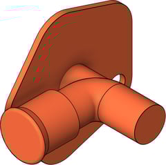 3D Shaded Image of KemPress BackPlatedElbow MMKembla CopperAlloy F