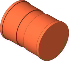 3D Shaded Image of KemPress Connector MMKembla Copper Large