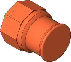 3D Shaded Image of KemPress LineAdaptor MMKembla CopperAlloy F