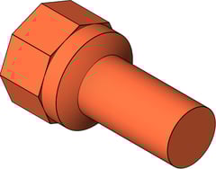 3D Shaded Image of KemPress PlugInAdaptor MMKembla CopperAlloy F