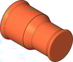 3D Shaded Image of KemPress ReducerConnector MMKembla Copper