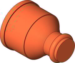 3D Shaded Image of KemPress ReducerConnector MMKembla Copper Large