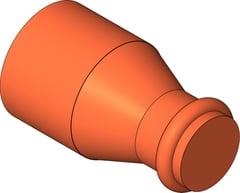 3D Shaded Image of KemPress ReducerConnector MMKembla Copper M-F Large