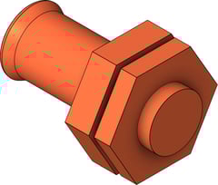 3D Shaded Image of KemPress Unions69 MMKembla CopperAlloy