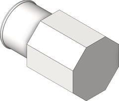 3D Shaded Image of KemPress Adaptor MMKembla Stainless FemaleBSPP-RpThread FemaleSocket