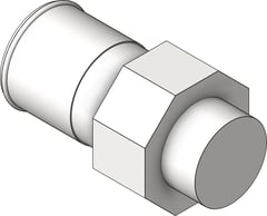 3D Shaded Image of KemPress Adaptor MMKembla Stainless MaleBSPT-RThread FemaleSocket