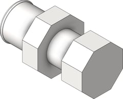 3D Shaded Image of KemPress Union MMKembla Stainless FemaleBSPP-RpThread FemaleSocket