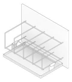3D Documentation Image of Rack WallMount Malmet Bedpans
