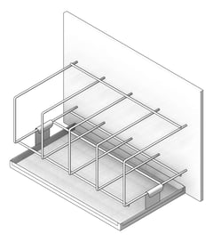 3D Shaded Image of Rack WallMount Malmet Bedpans