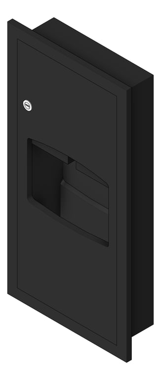 Image of CombinationUnit Recessed Metlam PaperDispenser WasteBin 6.5L DesignerBlack
