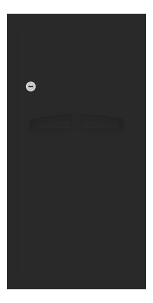 Front Image of CombinationUnit Recessed Metlam PaperDispenser WasteBin 6.5L DesignerBlack