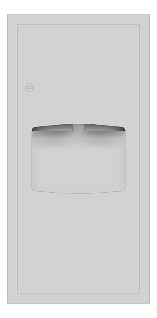 Front Image of CombinationUnit Recessed Metlam PaperDispenser WasteBin 6.5L StainlessSteel