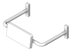 3D Shaded Image of Backrest Metlam StraightRail