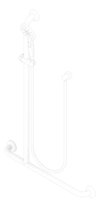 3D Documentation Image of ShowerRail Tshape Metlam Offset Flush Left ShowerKit