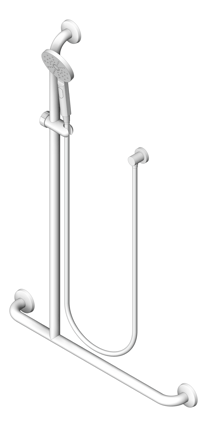 3D Shaded Image of ShowerRail Tshape Metlam Offset Flush Left ShowerKit
