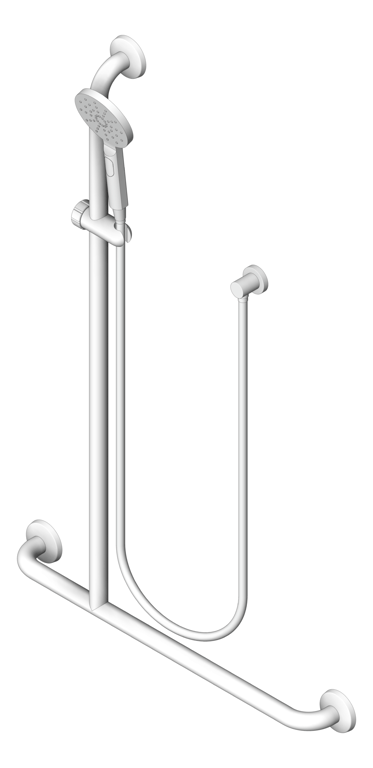 Image of ShowerRail Tshape Metlam Offset Flush Left ShowerKit