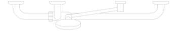 Plan Image of ShowerRail Tshape Metlam Offset Flush Left ShowerKit