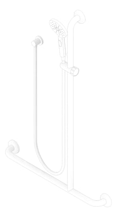 3D Documentation Image of ShowerRail Tshape Metlam Offset Flush Right ShowerKit