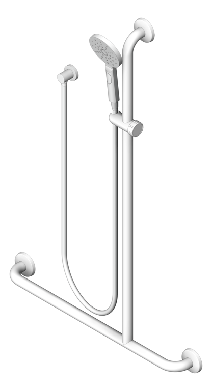 Image of ShowerRail Tshape Metlam Offset Flush Right ShowerKit