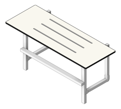 3D Shaded Image of ShowerSeat Metlam Folding SupportLegsAndHandle