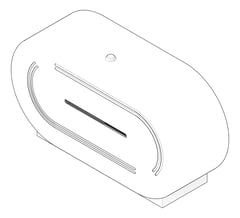 3D Documentation Image of ToiletRollDispenser Metlam Double Cabinet Rounded Jumbo Metal