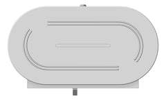 Front Image of ToiletRollDispenser Metlam Double Cabinet Rounded Jumbo Metal