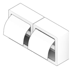 3D Documentation Image of ToiletRollDispenser Metlam Double SurfaceMounted Hooded