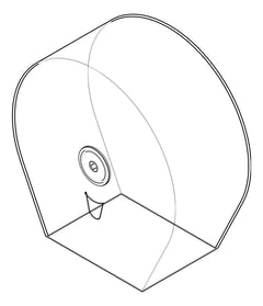 3D Documentation Image of ToiletRollDispenser Metlam Single Cabinet Rounded Jumbo ABS