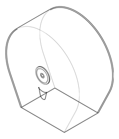 3D Shaded Image of ToiletRollDispenser Metlam Single Cabinet Rounded Jumbo ABS