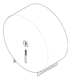 3D Documentation Image of ToiletRollDispenser Metlam Single Cabinet Rounded Jumbo Metal