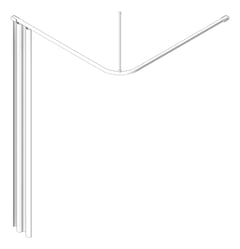 3D Shaded Image of CurtainTrack Metlam Lbend 1200x1200mm