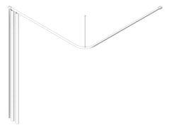 3D Shaded Image of CurtainTrack Metlam Lbend 1600x1600mm