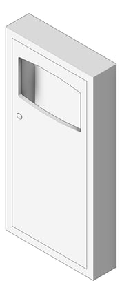 3D Shaded Image of WasteReceptacle SurfaceMounted Metlam 6.8L