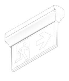 3D Documentation Image of Lighting SurfaceMount NHP Stanilite Emergency ExitLEDEdgelitQuickfit NexusPro