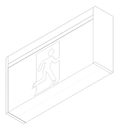 3D Documentation Image of Lighting SurfaceMount NHP Stanilite Emergency ExitLEDJumbo NexusPro