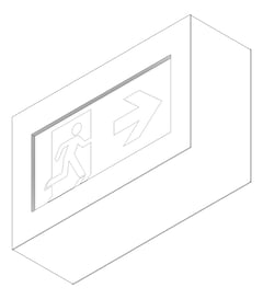 3D Documentation Image of Lighting SurfaceMount NHP Stanilite Emergency ExitLEDQuickfitVandalResistant NexusPro