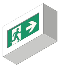 3D Shaded Image of Lighting SurfaceMount NHP Stanilite Emergency ExitLEDQuickfitVandalResistant NexusPro