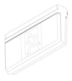 3D Documentation Image of Lighting SurfaceMount NHP Stanilite Emergency ExitLEDQuickfit NexusPro